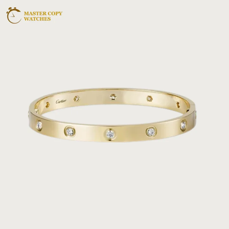 Cartier Love 4 Diamonds 18K Yellow Gold Bracelet