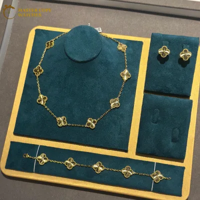 Van Cleef and Arpels Alhambra Guilloche Yellow Gold Necklace