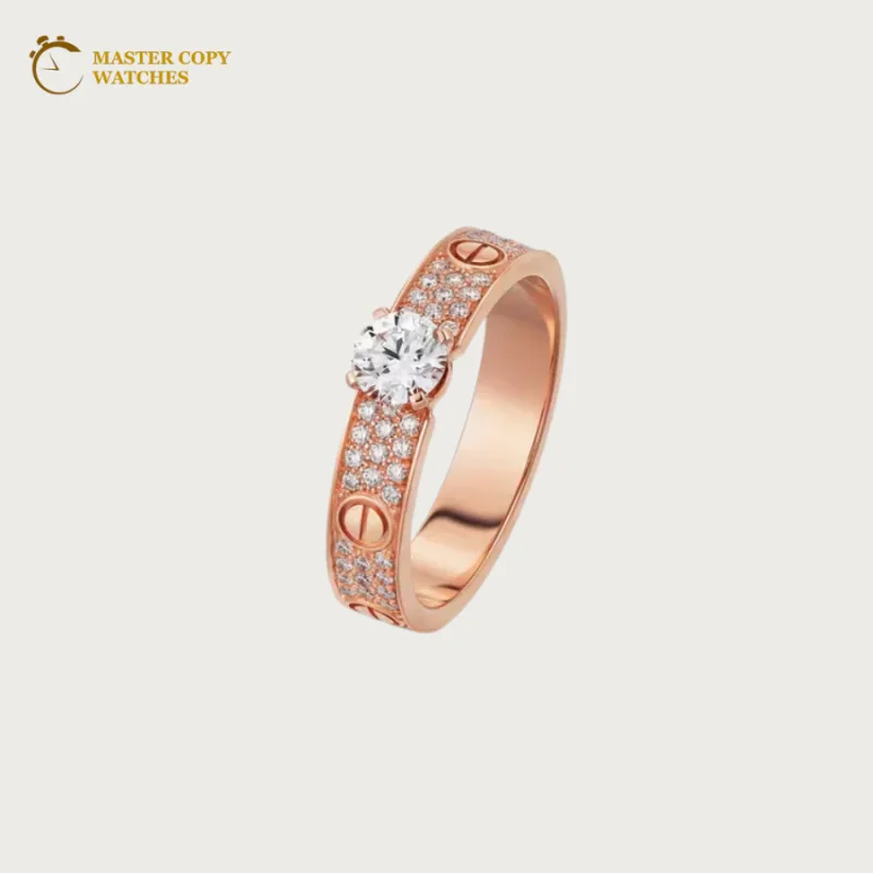 Cartier Solitaire Ring Paved with Brilliant Diamonds