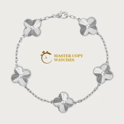 Van Cleef Guilloche White Gold Bracelet