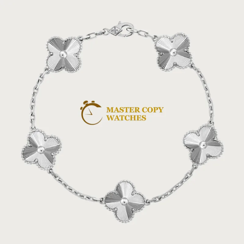 Van Cleef Guilloche White Gold Bracelet
