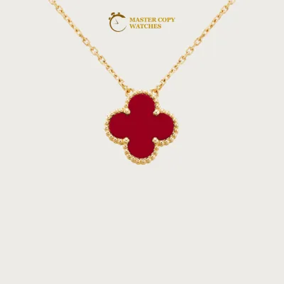Vintage Alhambra Necklace with Red Stone