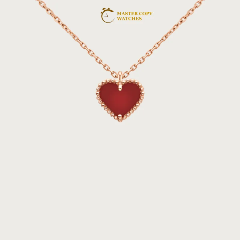 Vintage Alhambra Necklace Love Red Stone