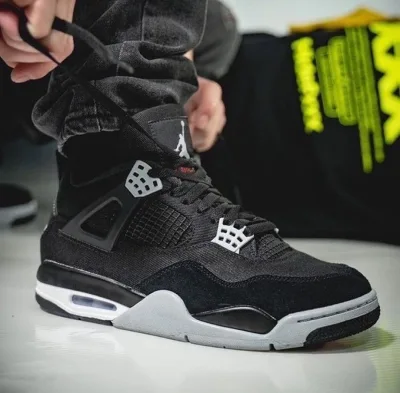 Air Jordan 4 Black Canvas
