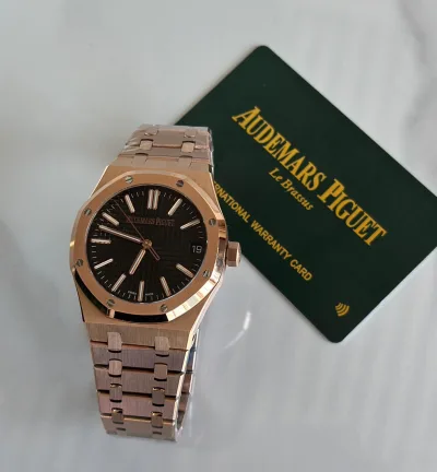 Audemars Piguet Royal Oak Stainless Steel Pink Gold Dial
