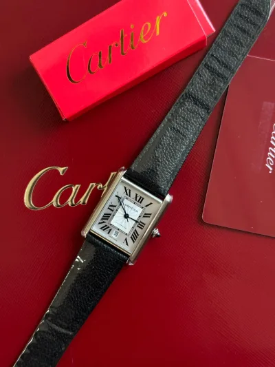 Cartier Santos WSSA0037 Steel Case with Dark Grey Dial