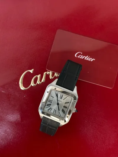 Cartier Tortue Watch White Silver Case