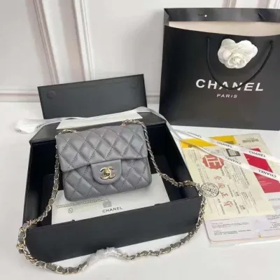 Chanel Grey Mini flap Bag