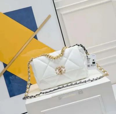 Chanel19 Flap Bag White