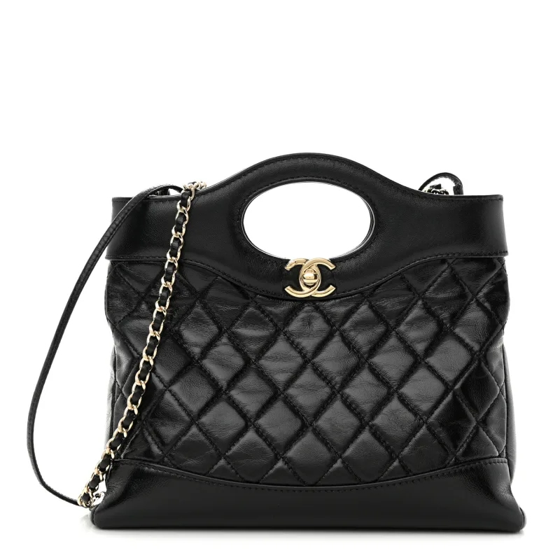 Chanel 24C 31 Mini Shopping Bag Chain Clutch Shiny Lambskin