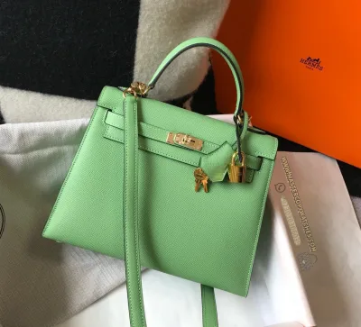Hermes Kelly 25 Epsom Vert Criquet