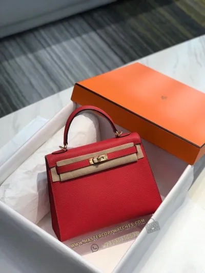 Hermes Kelly 25 Rouge Piment Epsom
