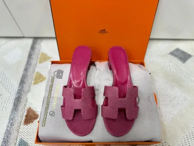 Hermes Ladies Sandals Flat Oran Pink