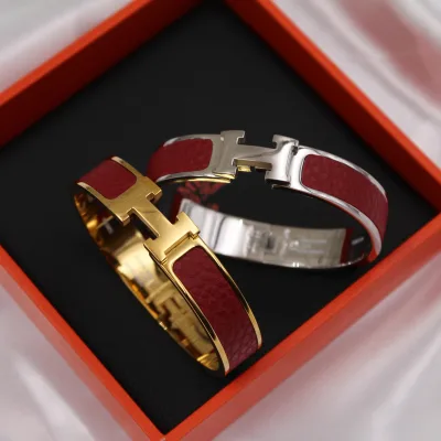 Hermes Red Enamel Clic H Bracelet