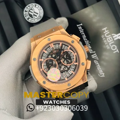 Hublot Geneve Golden and Black Dial Watch