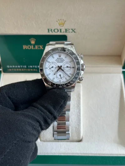 Rolex 40mm Stainless Steel Daytona White Dial