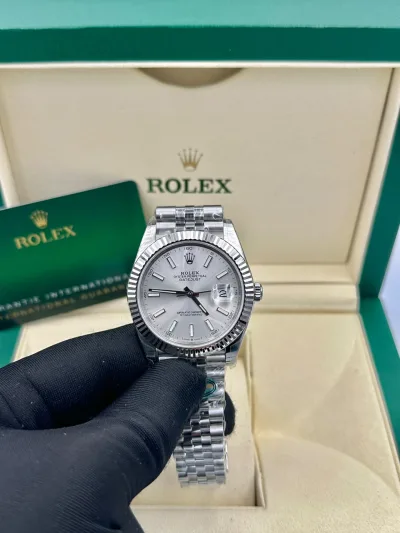 Rolex Datejust 41 White Dial Silver Jubilee Bracelet