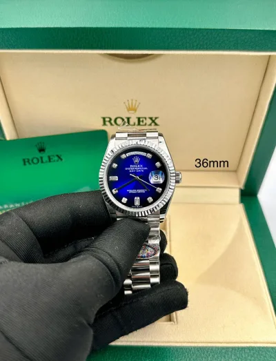 Rolex Day Date Platinum 228396TBR Ice Blue Baguette Index Replica