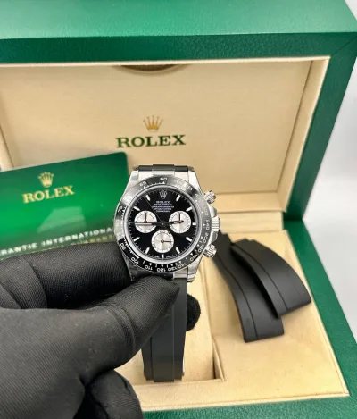 Rolex Daytona White Dial Black Rubber Strap