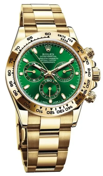 Rolex Daytona Yellow Gold Cosmograph Green Dial
