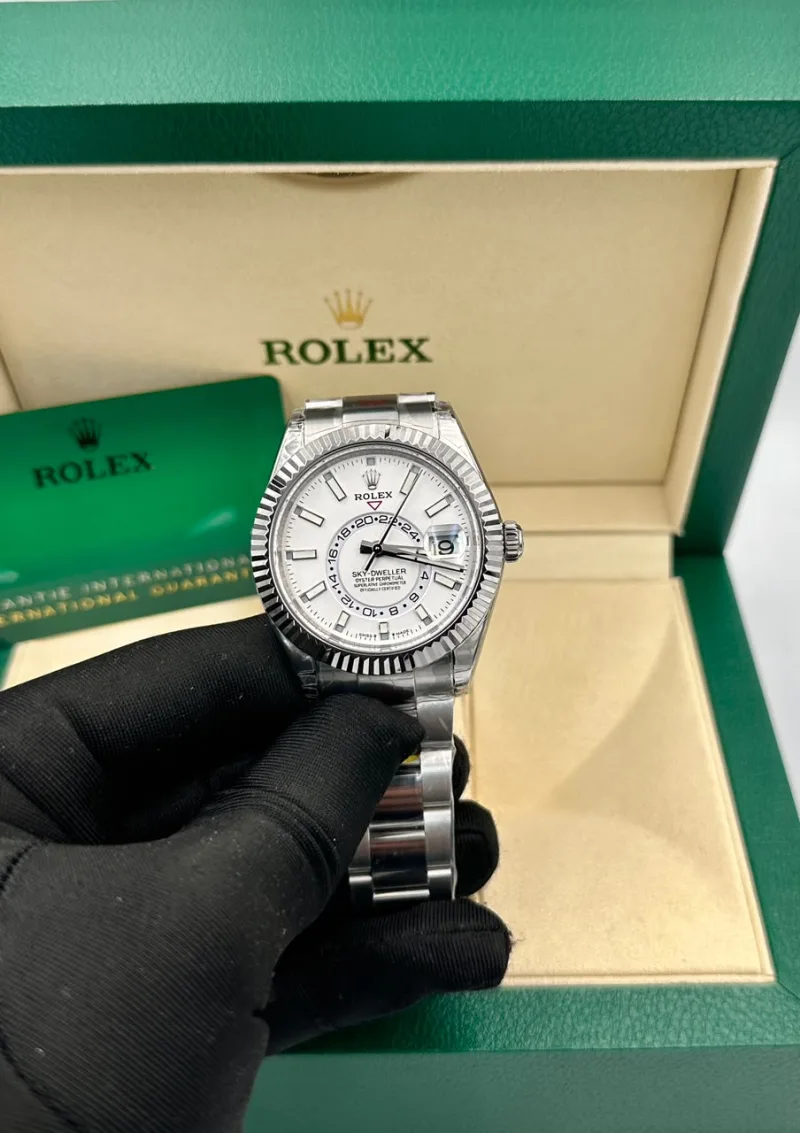 Rolex Sky Dweller White 42mm Dial Steel Mens Watch