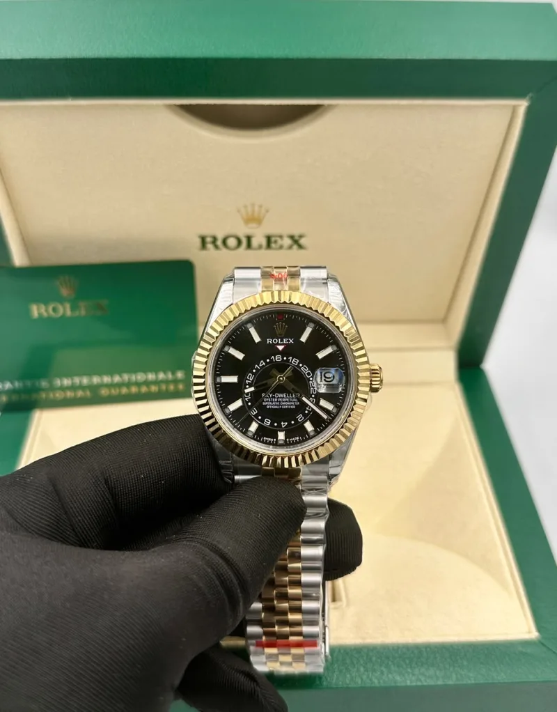 Rolex Sky-Dweller Yellow Gold 42mm Dial Steel Mens Watch
