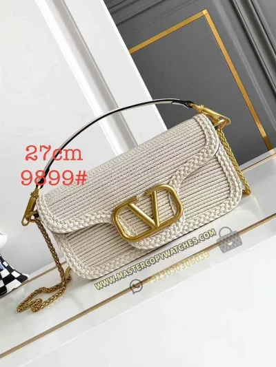 Valentino Garavani White 27 Woven Handbag