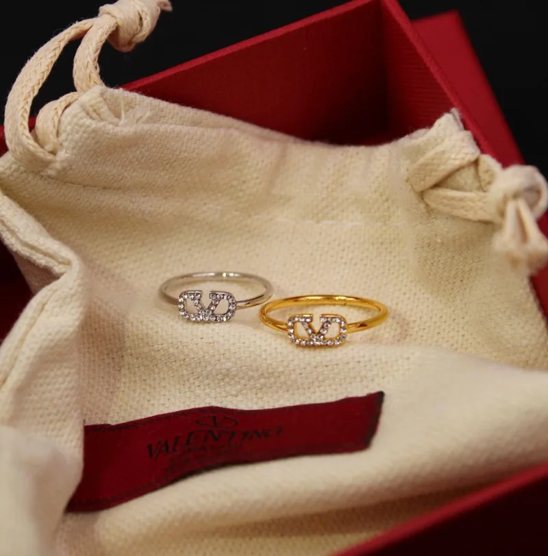 Valentino V-Logo Signature Crystal Ring