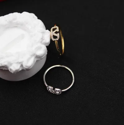 Valentino V-Logo Signature Crystal Ring